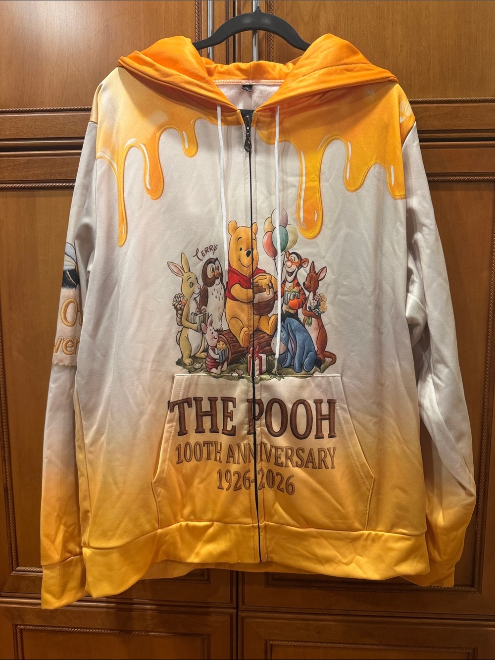 Disney Winnie the Pooh 100th Anniversary Zip Hoodie - Yellow & White